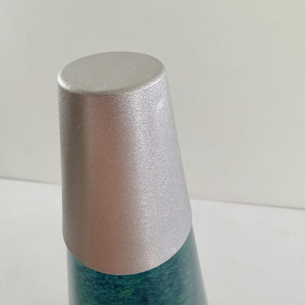 Lava Lamp Model 2124 Silver Blue Liquid Green Wax Motion Lamp 14.5" Tested Works - Picture 10 of 13
